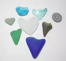 Sea Glass, Collection of Different Pieces that Look Like Hearts