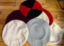 7 Berets (6 Wool & 1 Cashmere) Made In England