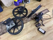 Halloween Prop Lot Of 3 Wheels With Spinning Motor For Aerial Wire Ghost. Used.