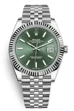 New Rolex Datejust 41 126334 18K Fluted Mint Green Dial Jubilee Box Papers