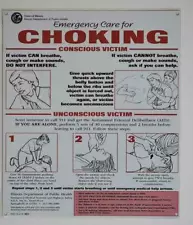 Emergency Care for Choking Poster State of Illinois Sign (White,10x12)-ref0420