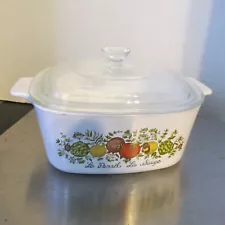 Vtg Corning Ware Spice of Life Le Persil LA Sauge 1-1/2QT Casserole Dish w/ Lid