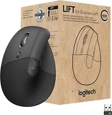 Logitech Lift for Business Left, Vertical Ergonomic Mouse - Left-Handed Wireless