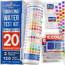 Bestprod All-New 20 in 1 Drinking Water Testing Kit 120 Strips for Home Tap/Well