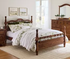 BEST SELLER! Amish Traditional Solid Wood Spindle Bed Bedroom Furniture