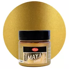 Maya Gold (Gold) 1.52 Fl Oz - Shiny metallic acrylic paint for creative works...