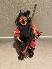 Vintage Halloween Kitchen Witch Hanging Broom