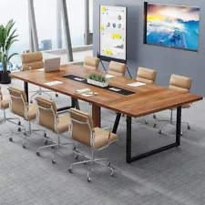 Tribesigns 8Ft Conference Table Large Meeting Table Black Walnut E1 Particle