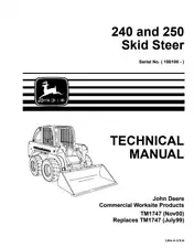 John Deere 240 250 Skid Steer Technical Manual PDF/USB - TM1747