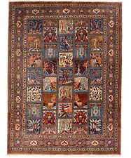 Khaki One of a Kind Vintage Handmade 10X13 Living Room Oriental Rug Carpet