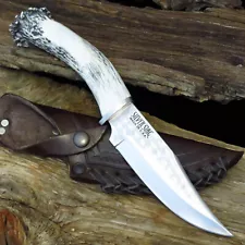 SUPER SALE! Silver Stag Tool Series Hunter Crown Stag Hunting Knife Clip Bowie