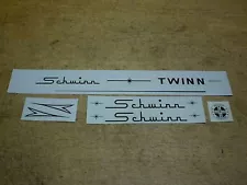 Vintage Schwinn Twinn Tandem Bicycle BLACK Decal Set Decals