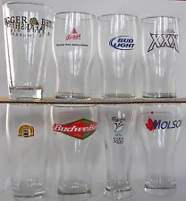 World wide beer, brewery glasses, your choice, pick 4