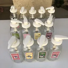 VTG 80’s Slush Puppie Liquid Dispenser Snow Cone Syrup GLASS Bottle Jar LOT Icee