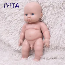IVITA 11'' Lifelike Reborn Baby Boy Handmade FullBody Silicone Infant Small Doll