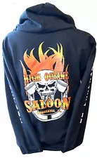 High octane saloon Homosassa Florida Motorcycle Hoodie Sz S Jacket Black Skull