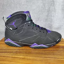 Air Jordan 7 Retro Ray Allen Bucks Shoes Men's 12 Black Purple Nubuck Sneakers