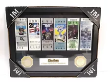 NEW Highland Mint Framed Steelers 6 Time Superbowl Ticket Set w/medallions