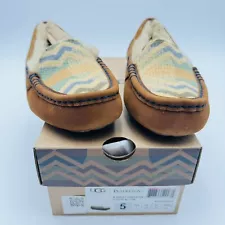 UGG Suede Sheepskin Moccasins Womens Sz 5 Australia Ansley Pendleton NEW