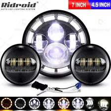 7" LED Headlight + 4 1/2" Fog Passing Lights for Indian Chieftain Roadmaster