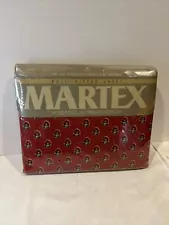 Martex Avignon FULL Fitted Sheet Red Floral French Provincial USA Percale