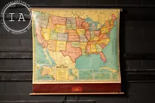 Vintage Pull-Down U.S. Classroom Map by Cram