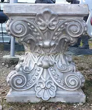 Ornate Art Nouveaux Garden Pedestal 23 3/8" Wide by 28 3/4" Tall GA9576