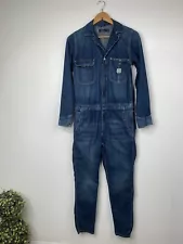 Polo Ralph Lauren Denim Overall Coverall Jumpsuit Long Sleeve Size Small Women