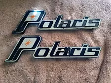 Vintage 70's Polaris Snowmobile Hood Emblems/ Set