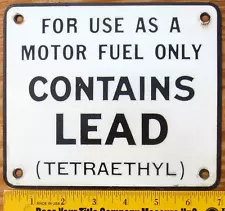 Enameled Gas Pump Sign – Contains Lead