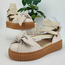 Puma Women's X Fenty by Rihanna Beige Leather Sandals Size 8.5