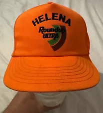 Vintage Helena Roundup Ultra Weed Killer Trucker Hat Cap Snapback Orange