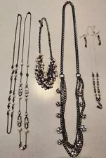 Lot Of Premier Designs Jewelry-Black, Rhinestones & Pearls