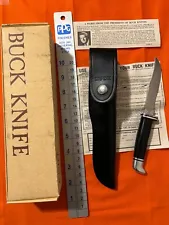 BUCK 102 WOODMAN HUNTING KNIFE PRE DATE CODE 3 LINE STAMP 1972-1986 W/ SHEATH