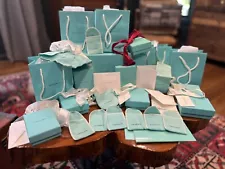 Lot Of 50 Tiffany & Co Company Gift Paper Bags Boxes Ribbons Cards Envelopes