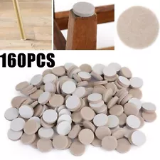 Beige Self-Stick Furniture Felt Pads 1 inch for Hard Surfaces 160 pieces