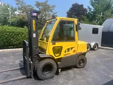 2010 HYSTER H80FT 8000LB CAPACITY PNEUMATIC FORKLIFT HI LO HYSTER FORK TRUCK