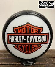 HARLEY DAVIDSON Reproduction 13.5" Gas Pump Globe - (Black Body)