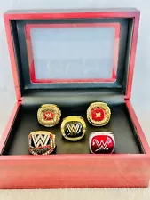 5 PCS WWE World Wrestling Hall Of Fame Championship Ring Set W Box, US Ship