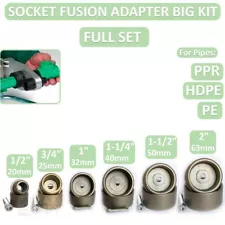 Socket Fusion Heating Adapter for Machine HDPE/PE/PPR v2 BIG Set 1/2-2" 20-63 mm