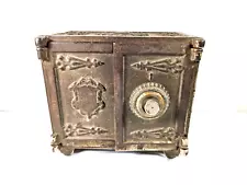 Antique Henry Hart Double Door Cast Iron Combination Bank Safe, Works