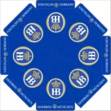 HOFBRAUHAUS "HB" HOFBRAU MANCHEN 9 ft BEER UMBRELLA MARKET PATIO STYLE HUGE NEW