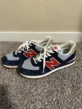 Size 13 - New Balance 574 Navy/Red