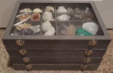 Choose Your Specimens: Lot of Gems, Minerals, Crystals, & Rocks w/ Display Case