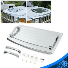 FOR 2006-2010 07 08 Hummer H3 H3T Chrome Hood Deck Vent Panel Handle Cover Trim