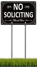 No Soliciting Sign for House - All Metal Construction - No Soliciting Yard Si...