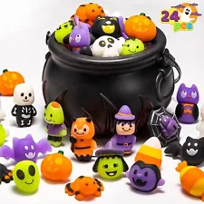 JOYIN Halloween Cauldron with 24Pcs Mochi Squeeze Toys for Party Favors for Kids