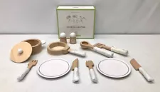 NEW IN BOX Pottery Barn KIDS Wooden Cooking & Eating Pretend Play Set