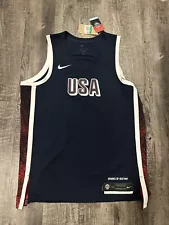 Team USA Olympics 2024 Nike Basketball Jersey Away Blue Men’s Size XL 52 Blank