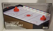 NEW-Wooden Tabletop Game-Light Up Air Hockey Table